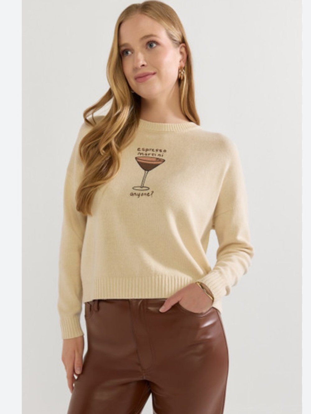 Francesca’s Espresso Martini Sweater Sz L NWT